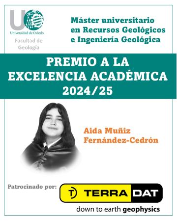 Imagen Aida Muñiz, Premio a la Excelencia Académica del Máster en Rec. Geol. e...